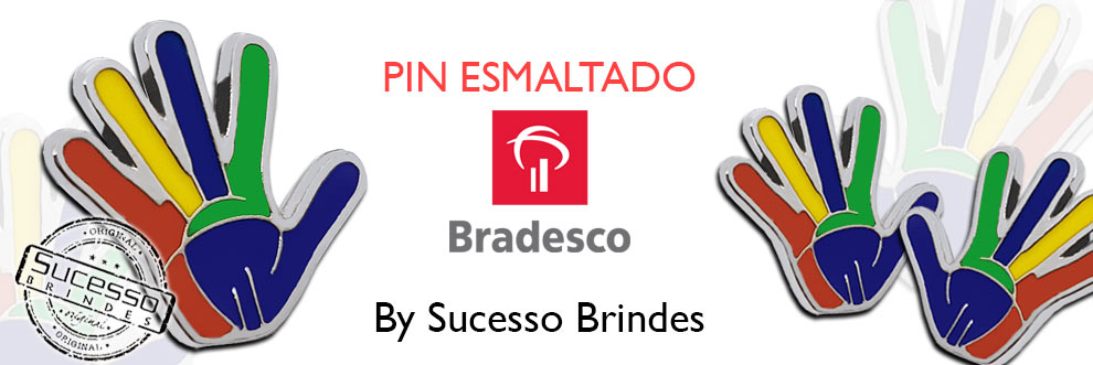Pin-resinado-Bradesco-no-formato-de-mao-fabricado-pela-Sucesso-Brindes